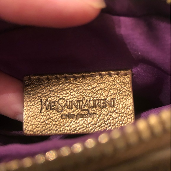 Authentic YSL metallic gold wristlet - Picture 12 of 13